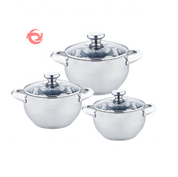 High-Quality Stainless Steel  Cookware Set Belly Shape Casserole