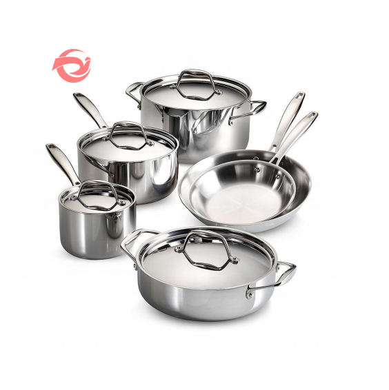 Hot Selling  Cooking Pot Set Stainless Steel Pot Cookware Set with steel cover