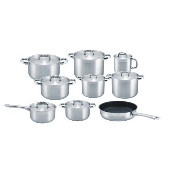 Hot Selling  Cooking Pot Set Stainless Steel Pot Cookware Set with steel cover