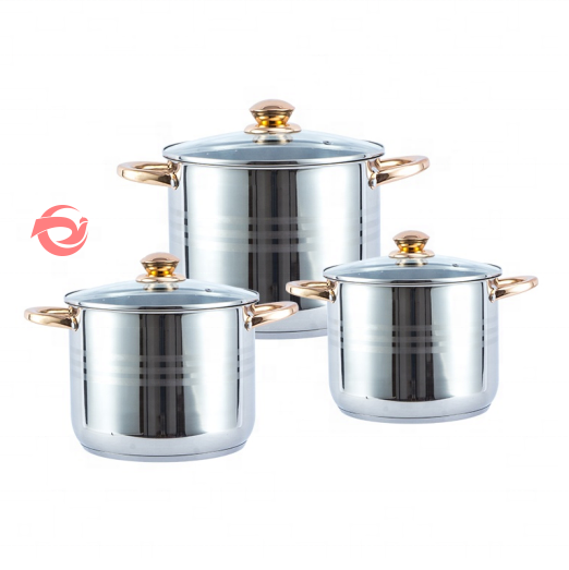 2024 New Arrival Stainless Steel 201 304 Big Capacity Natural Healthy Stockpot Induction Bottom With Glass Lid Cooking Pot