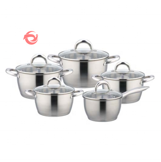 Kitchen Sustainable Stainless steel cookware 16/18/20/24cm  pots and pans 7 pcs cookware set