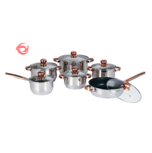 Hot Selling  Cooking Pot Set Stainless Steel Pot Cookware Set with steel cover