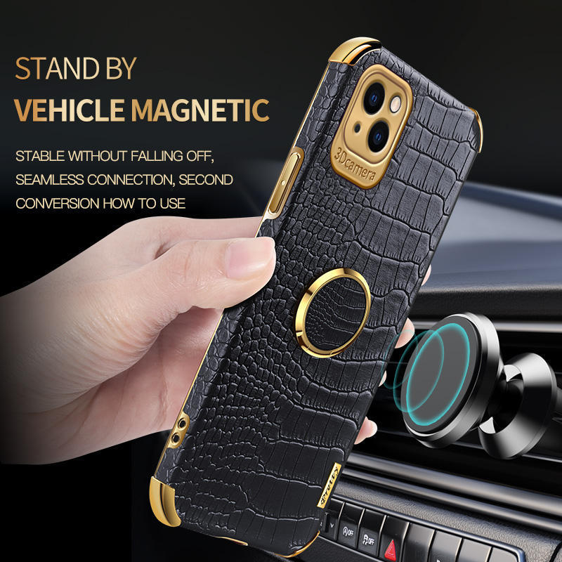 The new premium leather strap ring case is a custom logo for Iphone 6 7 8 Plus X Xr 11 12 13 14 15 Pro Max case