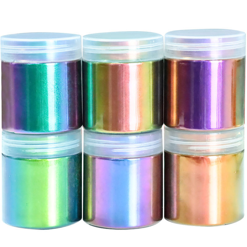 Wholesaler Holographic Chameleon Mica Powder Color Shifting Chrome For Epoxy Resin Chameleon Powder Pigment