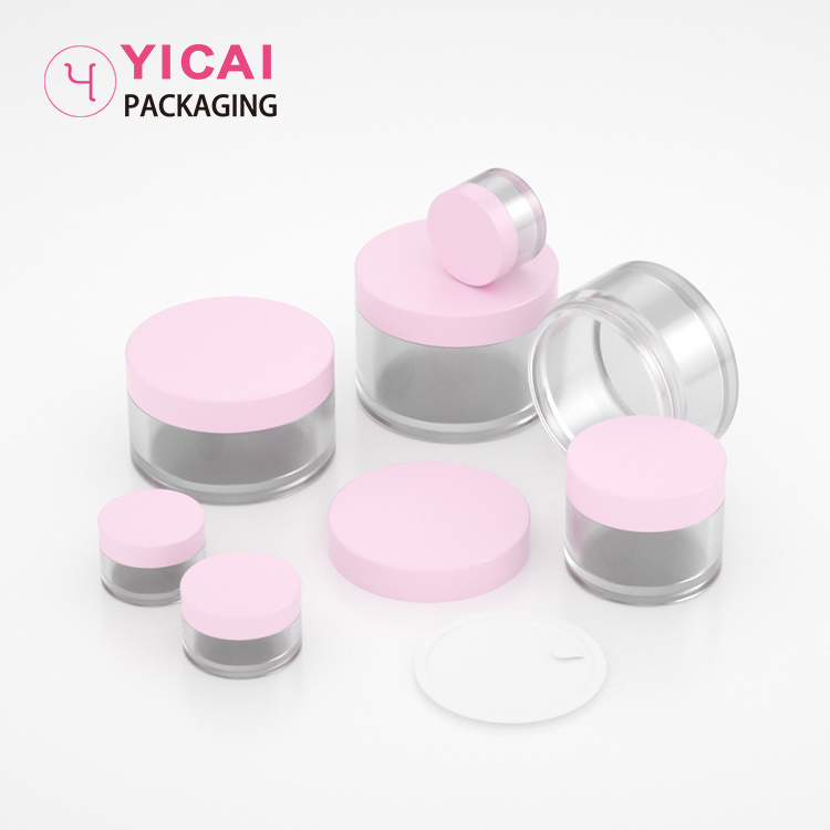 15ml 30ml 50ml 60ml 100ml 200ml 250ml Petg Clear Cosmetic Cream Jars Plastic Lip Scrub Container With Pink Cap