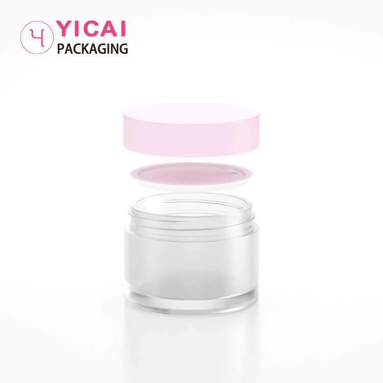 15ml 30ml 50ml 60ml 100ml 200ml 250ml Petg Clear Cosmetic Cream Jars Plastic Lip Scrub Container With Pink Cap