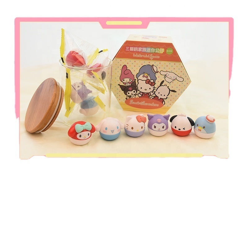 Hot selling product Sanrio Mori MOE collection one mystery box figure display cute bed decoration pvc plastic toys blind box set