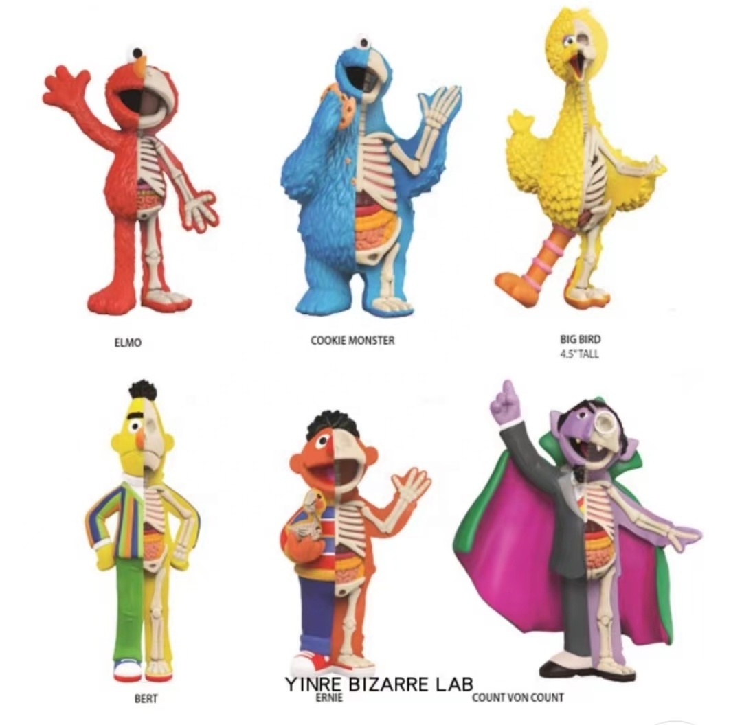 Hot Sale cute collection ornaments Sesame Street anime mystery box half-bone pvc plastic toys play blind boxes