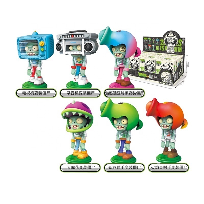 Hot selling product lovely Cartoon Character Plants vs. Zombies mystery box anime figures Variety party toy blind box