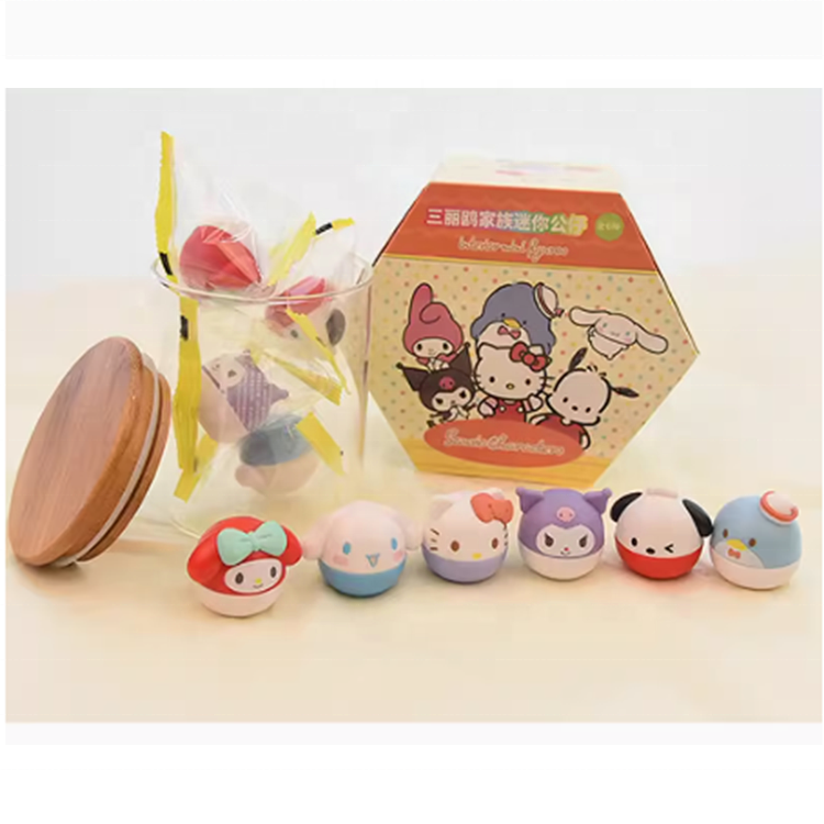 Hot selling product Sanrio Mori MOE collection one mystery box figure display cute bed decoration pvc plastic toys blind box set