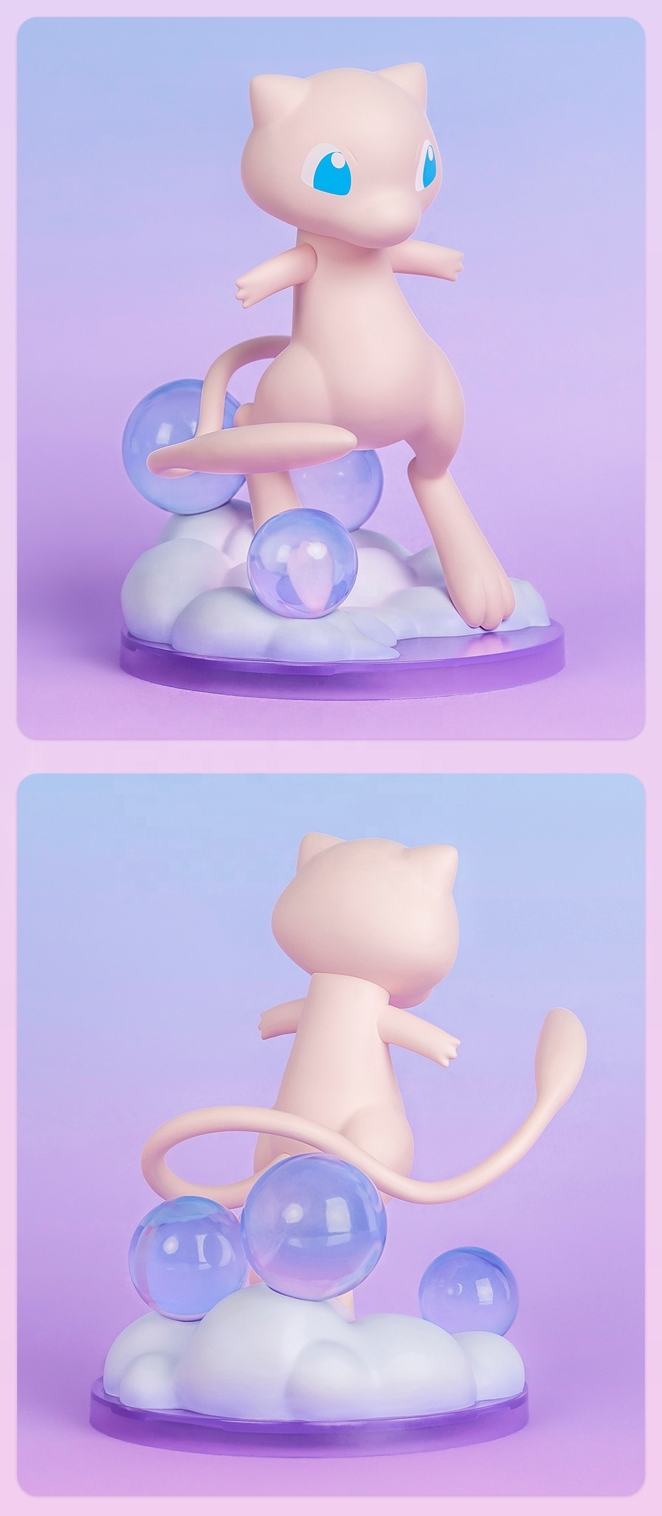 Manufacturer pokemoned series bedroom accessory room decoration Mew handmade model collection cute figurine