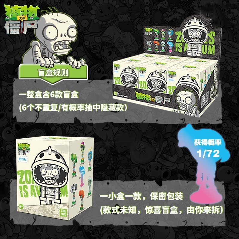 Hot selling product lovely Cartoon Character Plants vs. Zombies mystery box anime figures Variety party toy blind box