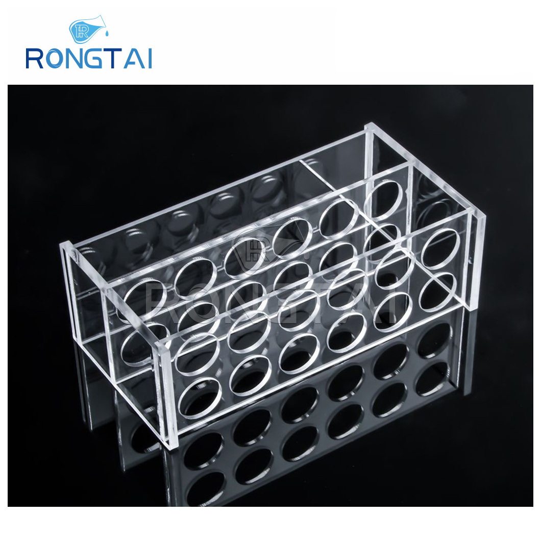 RONGTAI Wall Mounted Test Tube Rack Manufacturers 6*15 Holes Test Tube Stand China ABS Material Test Tube Rack Holder