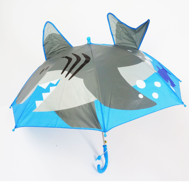 2024 Creative 3D Children's Animated Design Umbrella Plastic Handle Ear Hanging Travel Umbrella for Kids