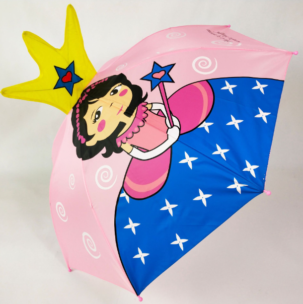 2024 Creative 3D Children's Animated Design Umbrella Plastic Handle Ear Hanging Travel Umbrella for Kids