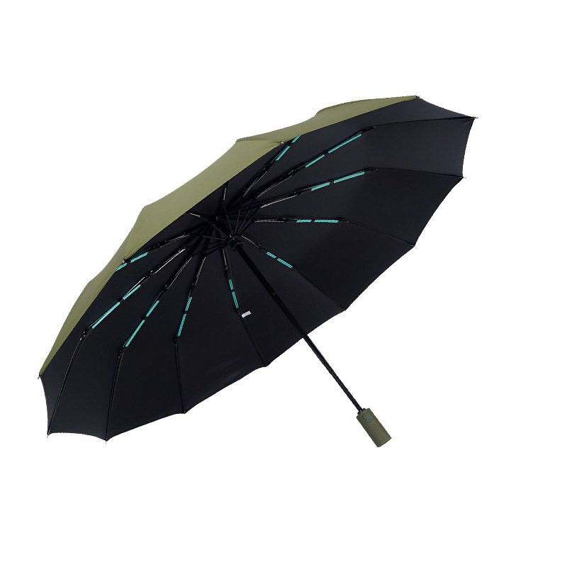 Wholesale Promotional Anti UV Dual Use Folding Umbrella Strong Sturdy Windproof Large Collapsible 12k Sun Umbrella