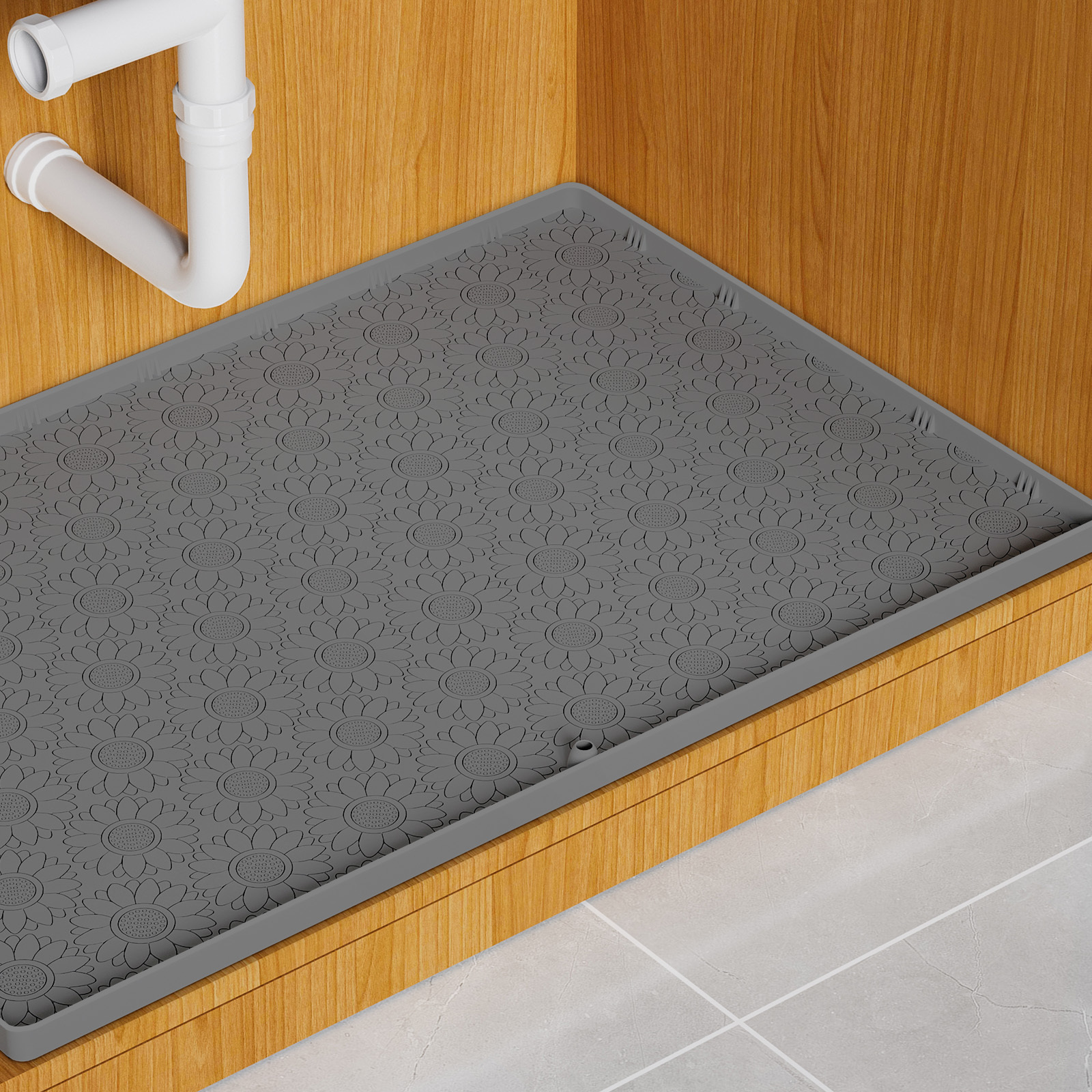 Quick Dry Mats Under Sink 28 34 X 22  For Kitchen Cabinet Anti-slip Waterproof Silicone The Premium Liner Mat bathroom