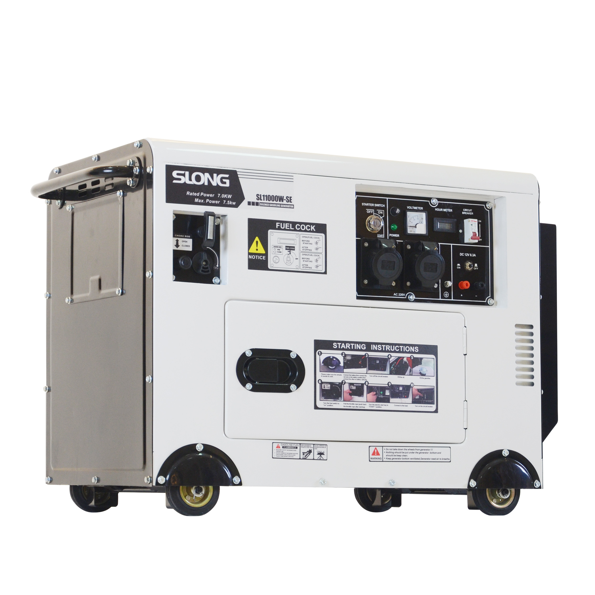 Slong SL15000W-SE 5KW 6KW 7KW 8KW 10KW 15KW gasoline silent generator LPG/NG dual fuel generator