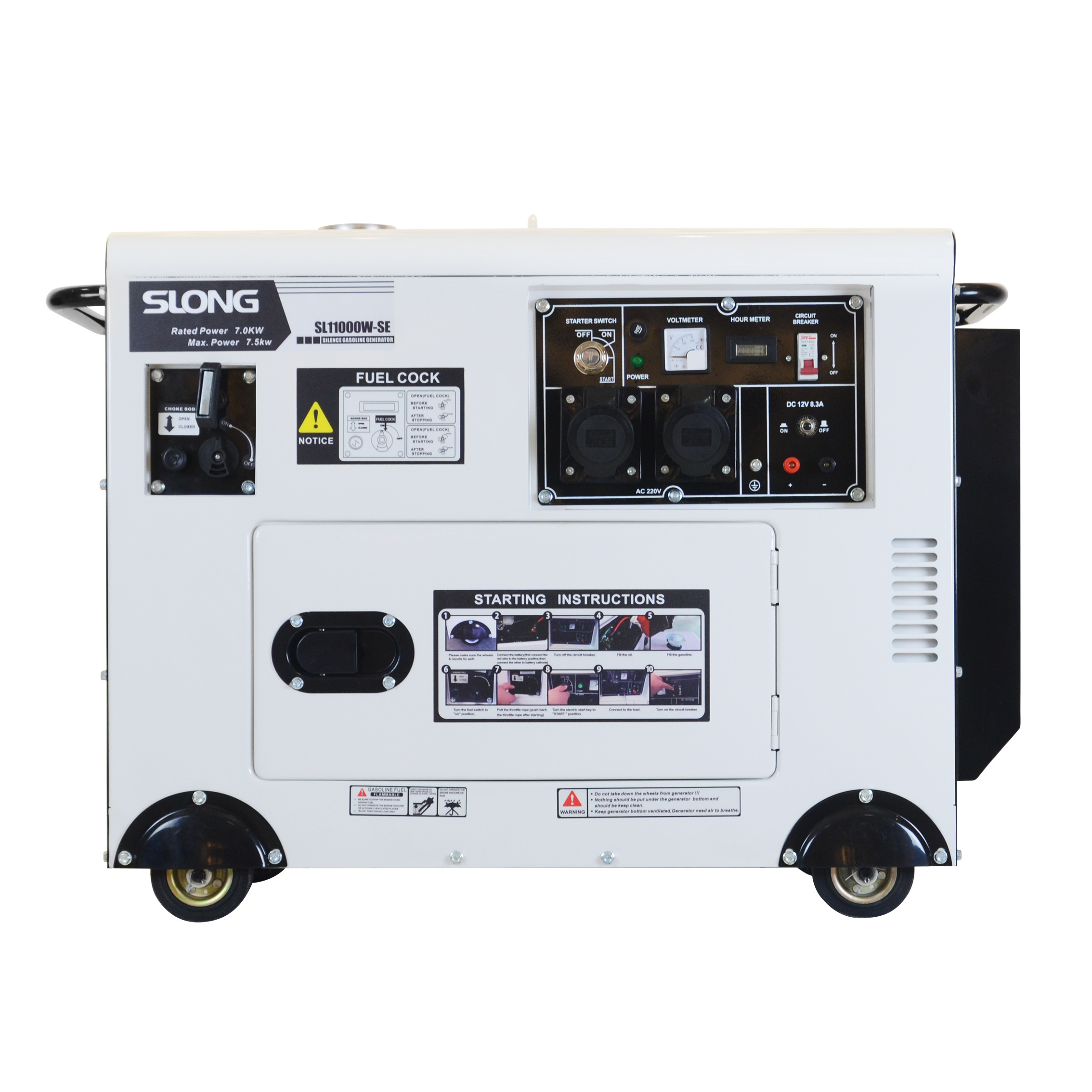 Slong SL15000W-SE 5KW 6KW 7KW 8KW 10KW 15KW gasoline silent generator LPG/NG dual fuel generator