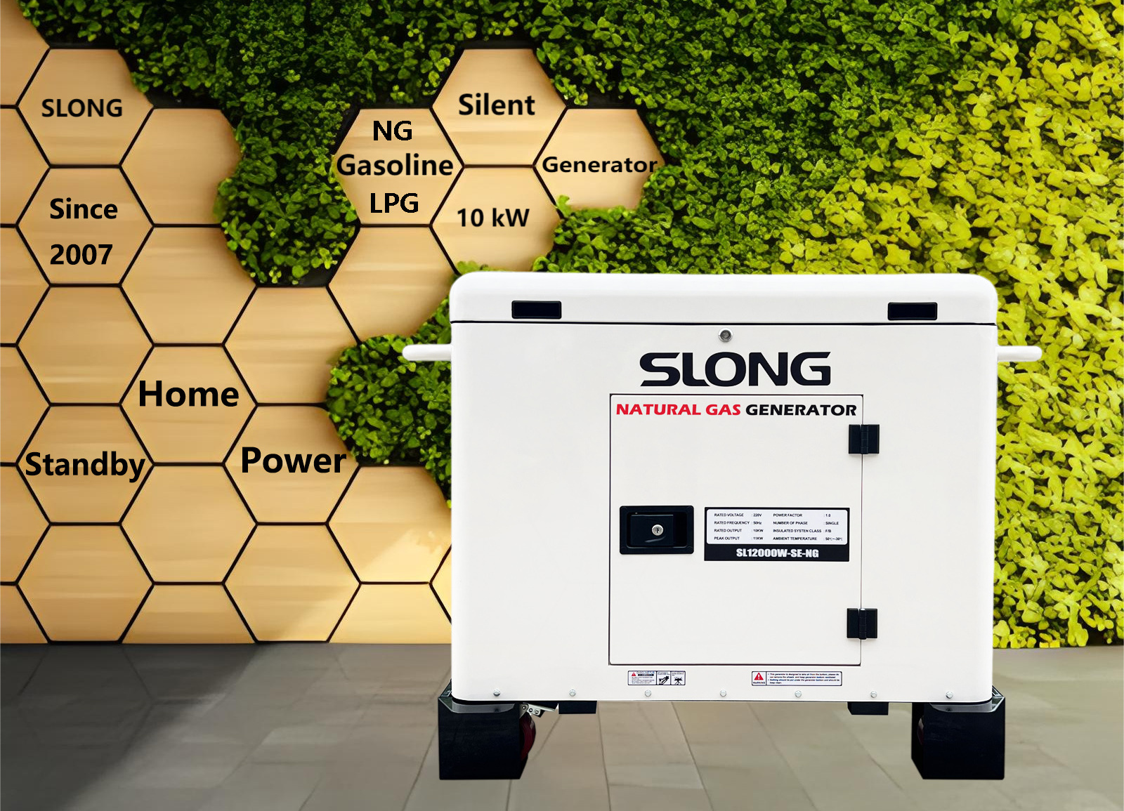 E.SLONG 10/12/15/17 kw silent emergency lp gas power generator