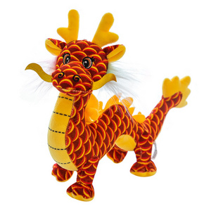 2024 year of the dragon custom mascot 15/28cm stuffed animals plush toys red Chinese dragon  pillows baby toys