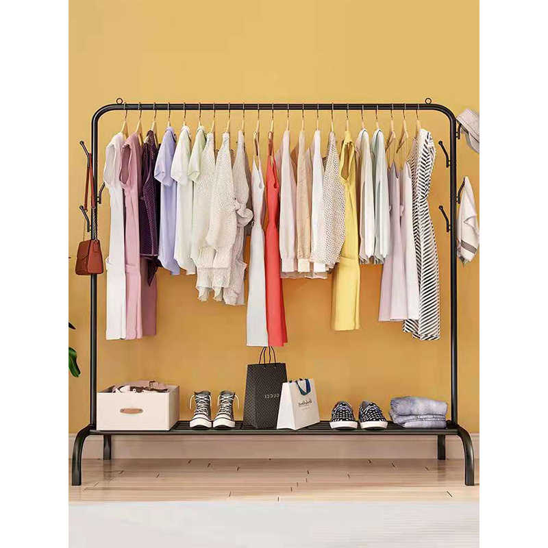 Multifunctional Organizer Metal Shoes Storage Rack Bedroom Clothes Coat Hanger Rack