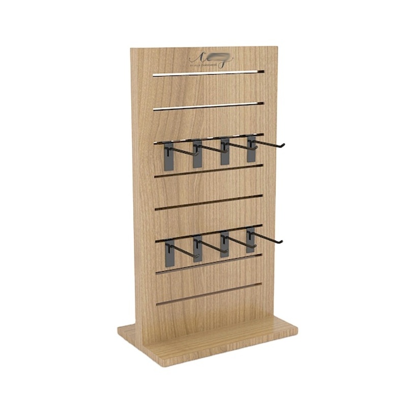 Natural Wooden Grain Counter Hanging Socks Display Racks and Stands