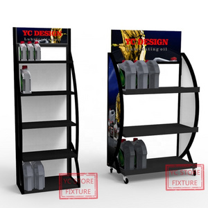 Premium Metal Motor Car Engine Oil Display Rack for Retail Store