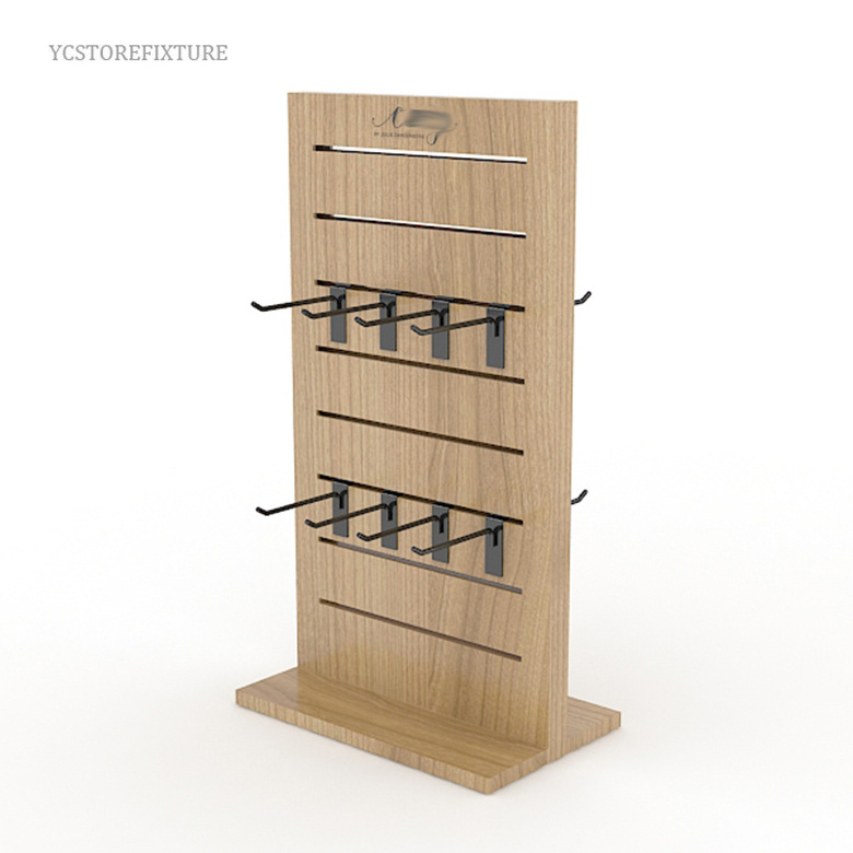 Natural Wooden Grain Counter Hanging Socks Display Racks and Stands