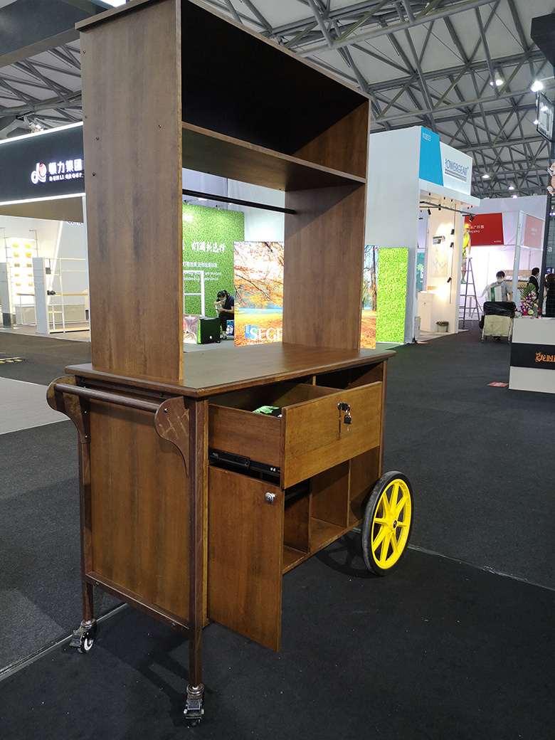 Latest design wooden food bike coffee vending cart for sale