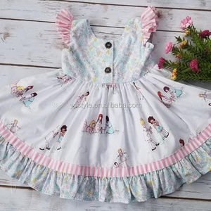 2019 Cotton Cartoon Kids Wholesale Clothing Sweet Girls Dresses