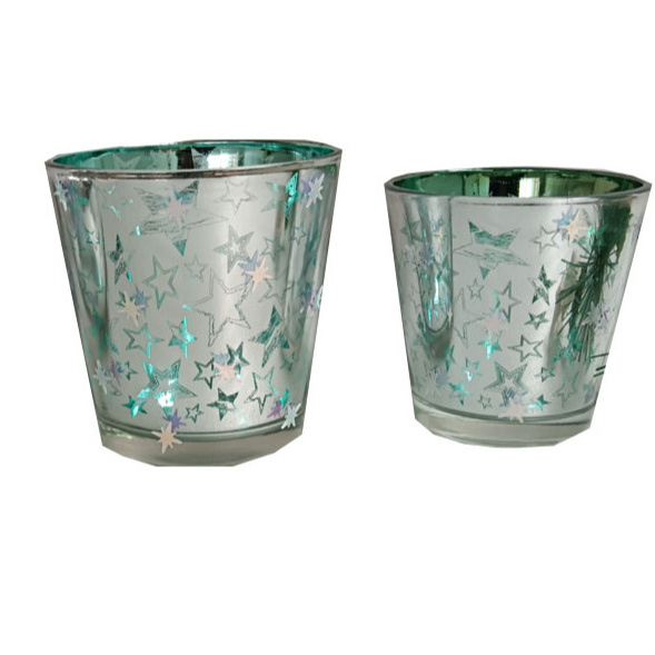 Wholesale Speckled Mercury Glass Silver Votive Candle Holder for Theme Party Decoration