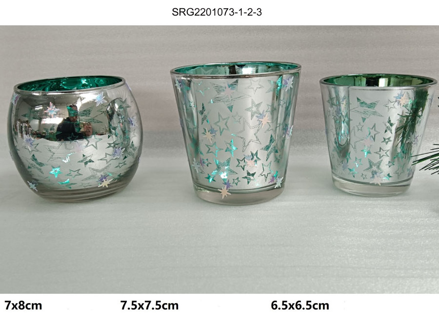 Wholesale Speckled Mercury Glass Silver Votive Candle Holder for Theme Party Decoration