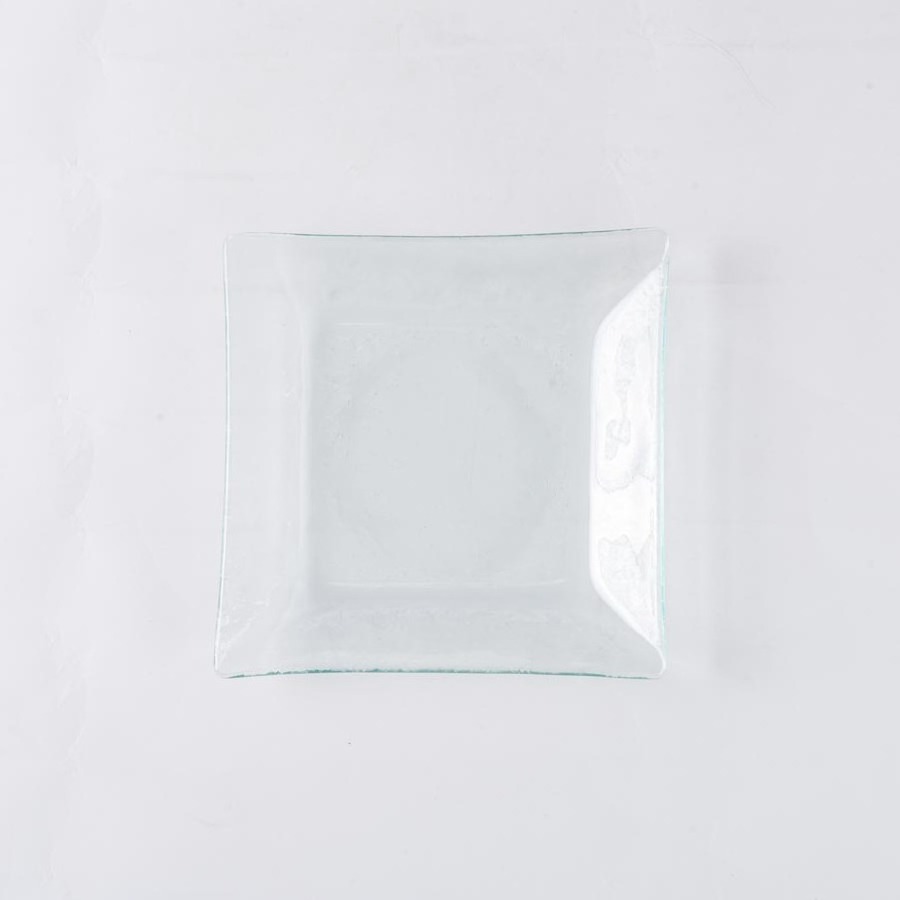 clear square glass charger plate fruit glass plate for wedding decoration