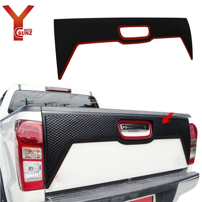 YCSUNZ For D-max Matte Black Tail Gate Nudge Cover with Stickers Black for D-max Tailgate Board Car Exterior Accessories