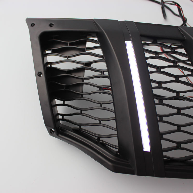 YCSUNZ Frontier Navara NP300 Front Grille With DRL Grill Cover Black For 2015 2016 Frontier