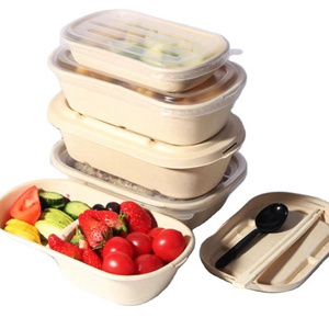 Custom containers recycle shandong food packaging kraft biodegradable disposable paper lunch box with lid