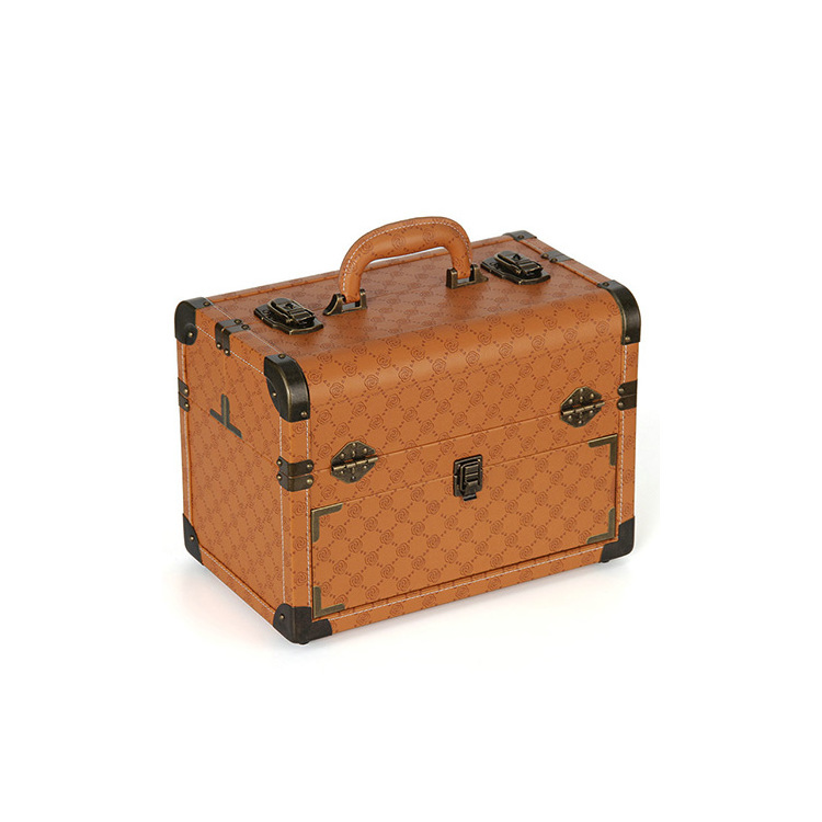 Factory direct sales of large capacity multifunctional luxury portable women's makeup box suitcase