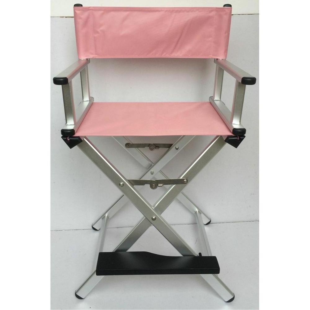 Factory OEM Pink aluminum light weight makeup Director chair foldable