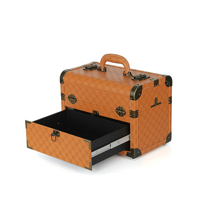 Factory direct sales of large capacity multifunctional luxury portable women's makeup box suitcase