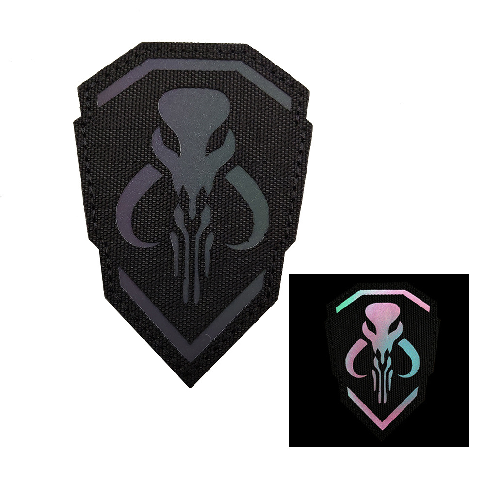 FIRE FRIGHT Bounty Hunters IR Reflective Clothing Sew-on Sticker Patches For Leather Overcoats