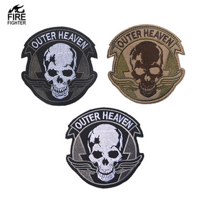 OUTER HEAVEN Full Embroidery High Quality Skull Fabric Sew-on Style Patches For Tactical Hat Boots and Cloth