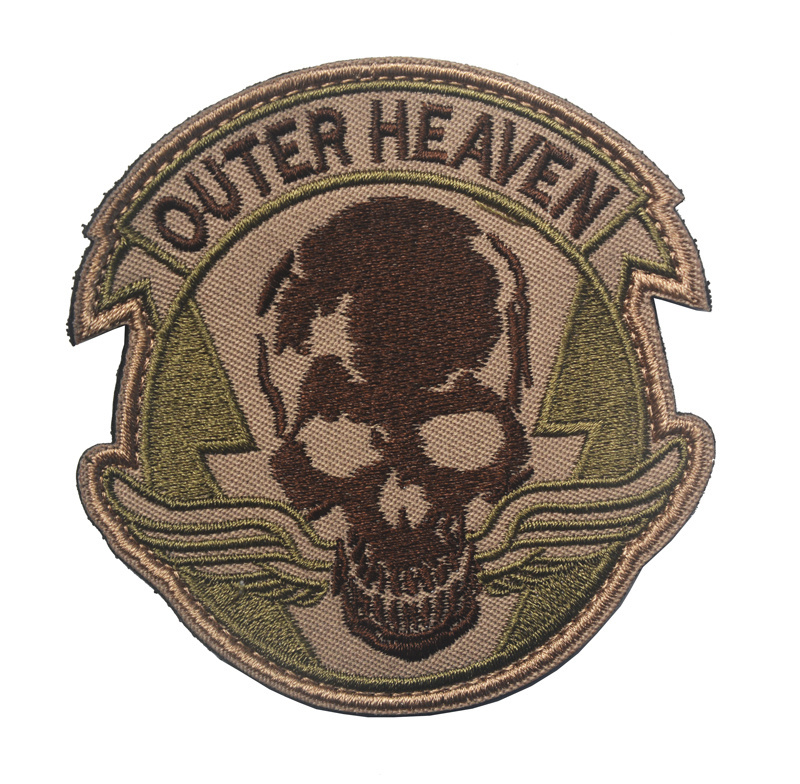 OUTER HEAVEN Full Embroidery High Quality Skull Fabric Sew-on Style Patches For Tactical Hat Boots and Cloth