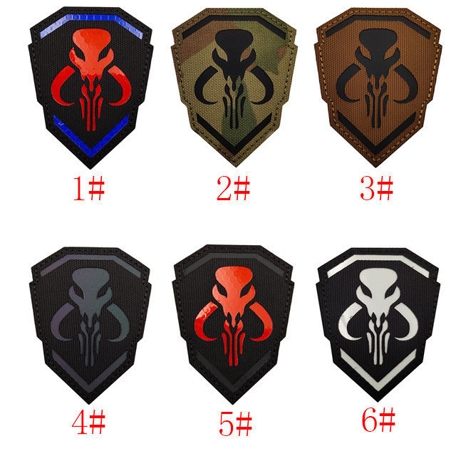 FIRE FRIGHT Bounty Hunters IR Reflective Clothing Sew-on Sticker Patches For Leather Overcoats