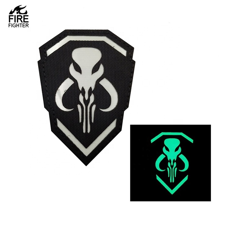 FIRE FRIGHT Bounty Hunters IR Reflective Clothing Sew-on Sticker Patches For Leather Overcoats