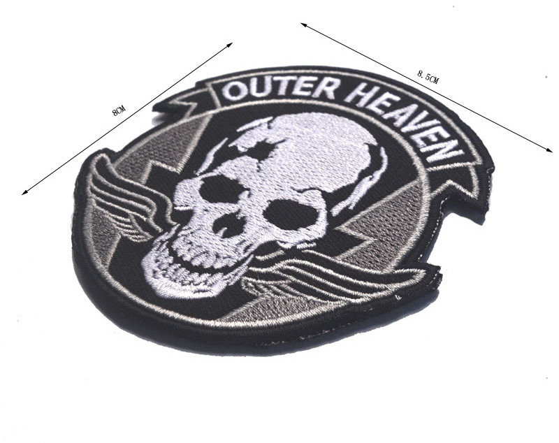 OUTER HEAVEN Full Embroidery High Quality Skull Fabric Sew-on Style Patches For Tactical Hat Boots and Cloth