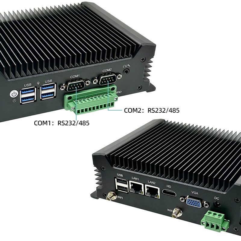 New Intel Core i3 i5 i7  Quad Core J4125 Dual LAN with GPIO Support 9~36V Power For Win10/11/ Linux  Industrial Mini Pc