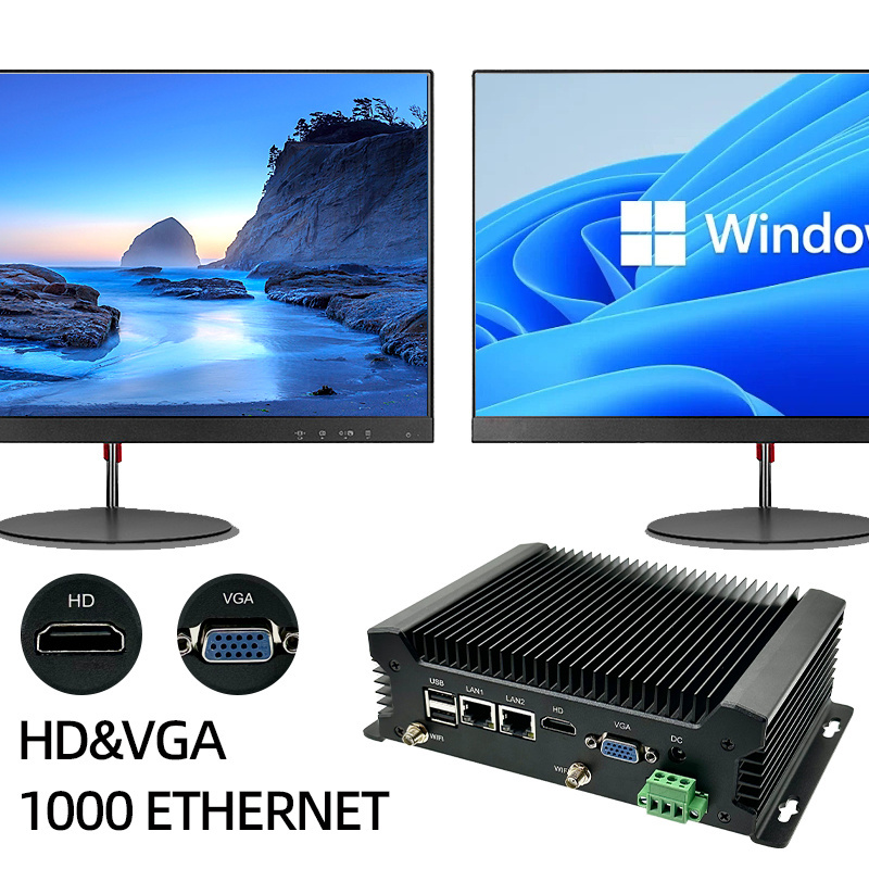 New Intel Core i3 i5 i7  Quad Core J4125 Dual LAN with GPIO Support 9~36V Power For Win10/11/ Linux  Industrial Mini Pc