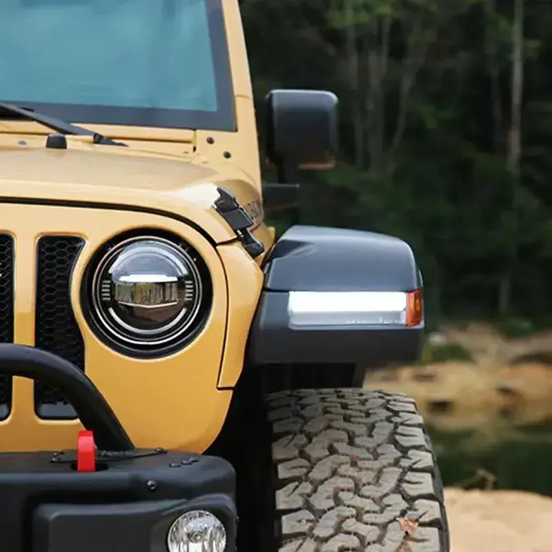 ABS Plastic Modified Fenders With Led Lights Paint Black high Fender Flares For Wrangler JL