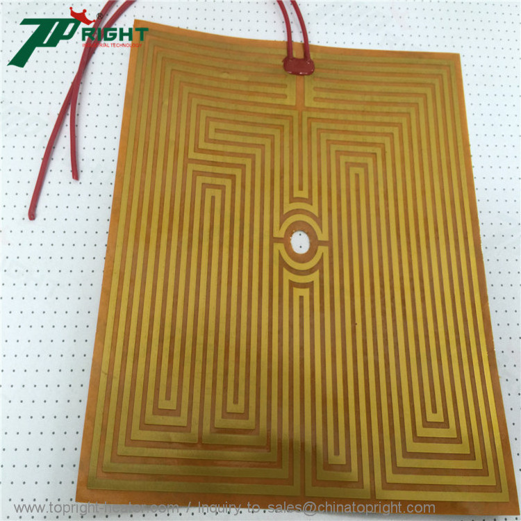 12V flexible polyimide film pcb kapton heater with  adhesive